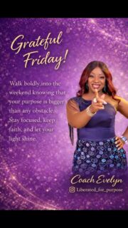 Grateful for life. Grateful for growth. Grateful for purpose.
No matter how the week went, you’re still standing—and that’s enough reason to give thanks.

As you step into the weekend, carry gratitude in your heart and confidence in your spirit.

Everything is aligning for your good.
Stay focused. Stay thankful. Stay purposeful.

If you’re choosing gratitude no matter what, type “GRATEFUL” in the comments💬

#GratefulFriday #ThankfulHeart #GratitudeAlways #FaithOverFear
#purposedriven