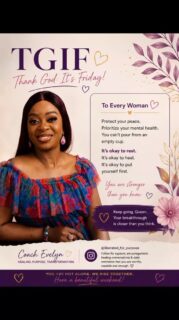 TGIF, beautiful soul 💜

This is your reminder to slow down and check on YOU.

Your mental health matters.
Your peace matters.
And the strong woman everyone sees still deserves rest, support, and healing too.

You do not have to carry every burden in silence.
You do not have to pretend you’re okay when you’re hurting.

Healing takes time.
Growth takes grace.
And surviving difficult moments does not make you weak — it makes you resilient.

This weekend: ✨ Rest your mind
✨ Protect your peace
✨ Be gentle with yourself
✨ Choose healing over pressure

You’ve survived so much already…
and you’re still here. 🌿

 If this message speaks to you, follow @liberated_for_purpose for healing conversations, encouragement, and a safe space for women overcoming trauma, emotional pain, and self-doubt.

Save this post as a reminder for the weekend 💜
And share it with a woman who needs encouragement today.

#TGIF #MentalHealthAwareness #WomenHealing #ProtectYourPeace #HealingJourney